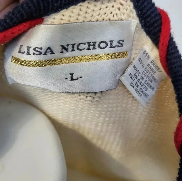 Vintage Lisa Nichols Embroidered Stitching Baseball Sport Theme Cardigan(L) - Picture 9 of 10